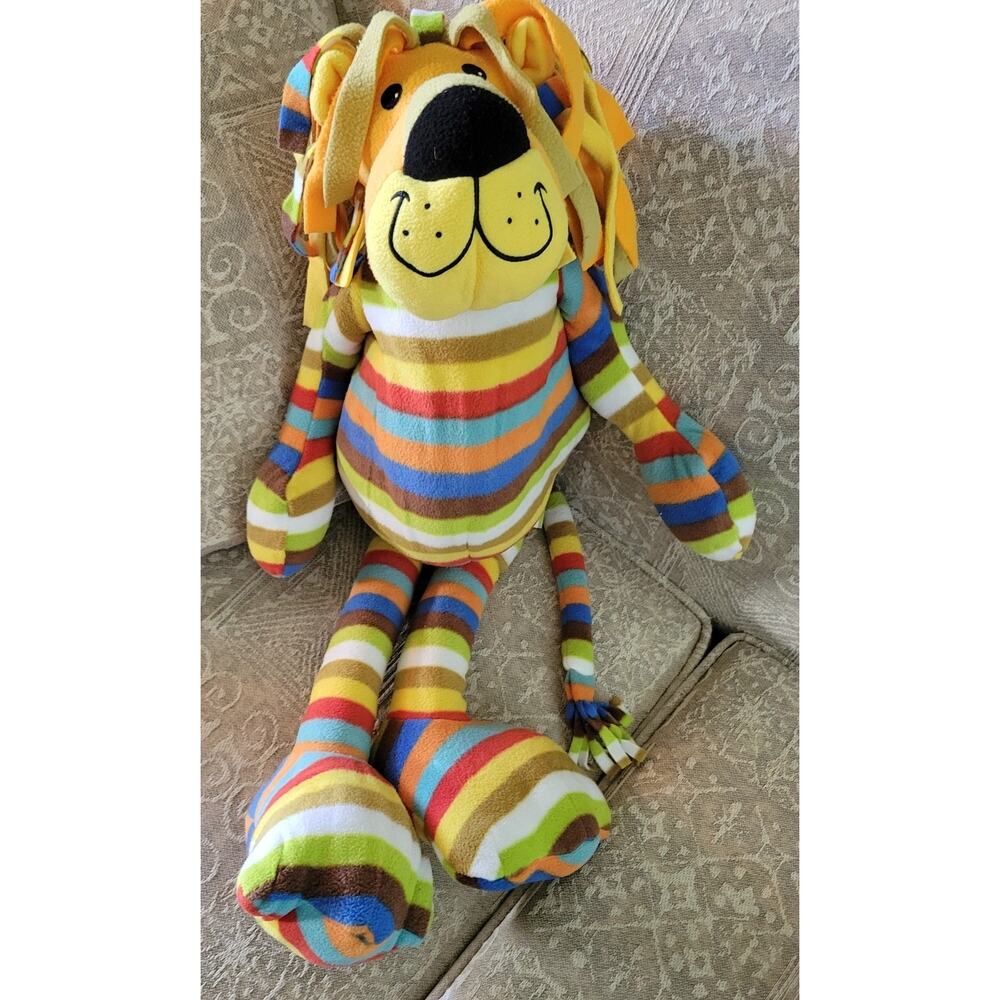 MELISSA & DOUG Large 27” BEEPOSH ELVIS THE LION Plush Stuffed Multicolor Striped